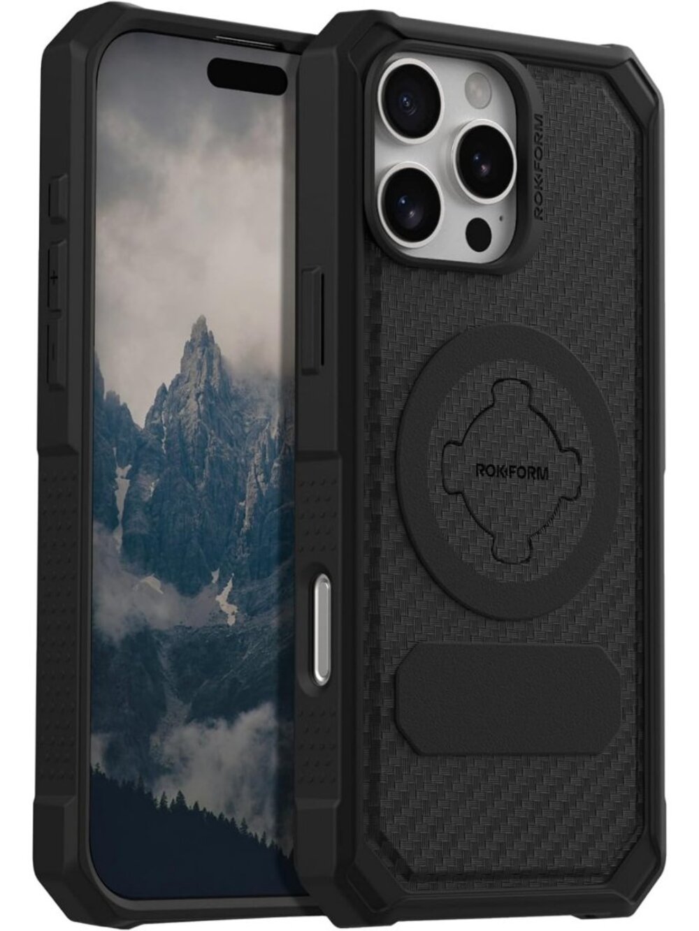 Rokform Rugged Case for iPhone 16 Pro Max, Magentic + RokLock (Black)